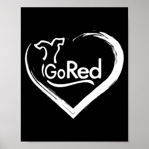 Póster Apoya Ve Rojo Por La Conciencia De La Enfermedad D