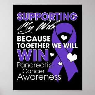 Póster Apoyando a mi esposa para que conozca el cáncer de