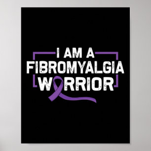 Póster Apoyar A Guerrero De Cinta Púrpura De Fibromialgia
