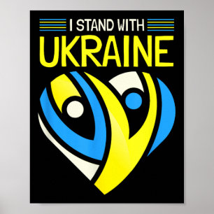Póster Apoyar a la bandera de Ucrania contra Putin decir