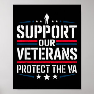 Póster Apoyar A Nuestros Veteranos Protegidos Y La Protes