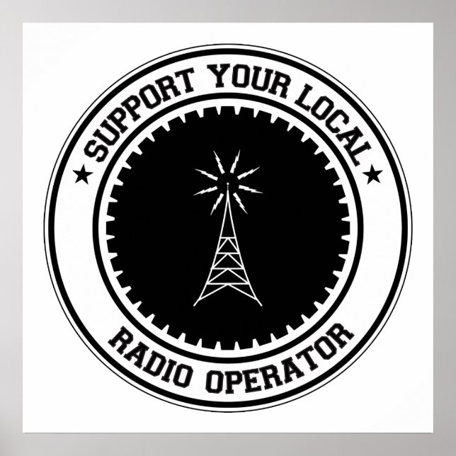 Póster Apoyar a su operador de radio local (Frente)