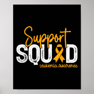 Póster Apoyar Awaren Leucemia Cáncer de Cinta Naranja Cua