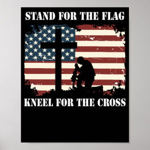 Póster Apoyar El Arrodillo De La Bandera Para La Cruz