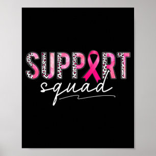 Póster Apoyar el Cáncer de Mama Squad Pink Leopard Ribbon