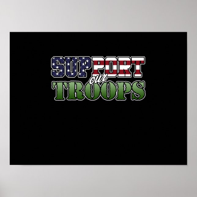 Póster Apoyar el feliz día de los veteranos (Frente)