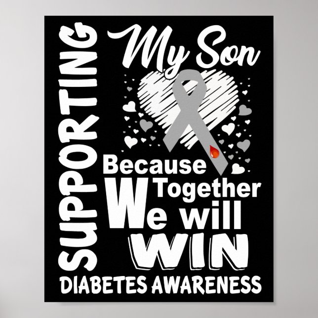 Póster Apoyar el mes de sensibilización sobre la diabetes (Frente)