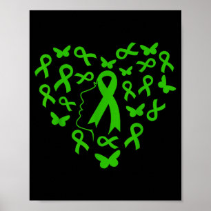 Póster Apoyar Enfermedad Mitocondrial Mujer Corazón Verde