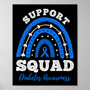 Póster Apoyar la banda azul T1d tipo 1 para la diabetes