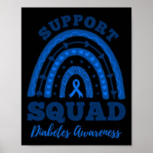 Póster Apoyar la banda azul T1d tipo 1 para la diabetes
