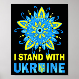 Póster Apoyar la bandera de Ucrania en contra del putin N