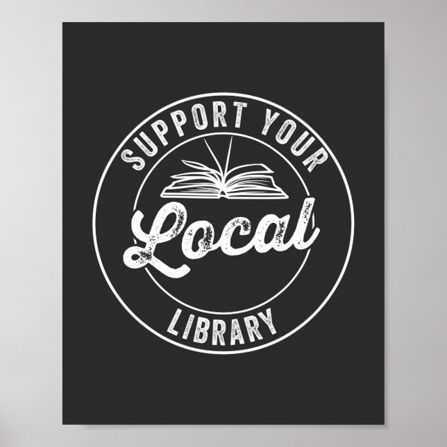 Póster apoyar la biblioteca local (Frente)