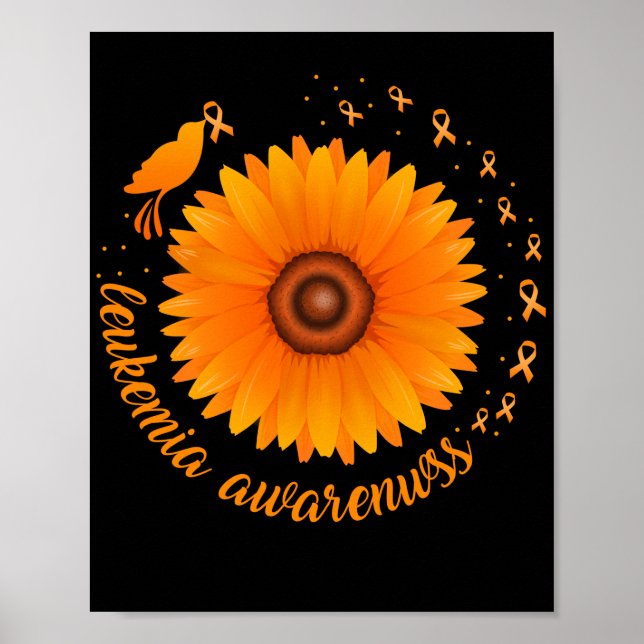 Póster Apoyar la leucemia Concienciación Girasol (Frente)