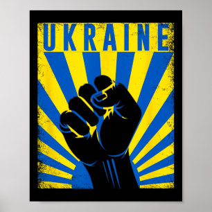 Póster Apoyar Ucrania Puño Mano Ucrania Resistir Protesta