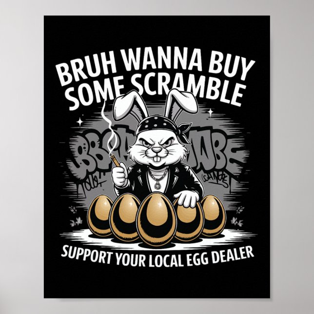 Póster Apoye a su comerciante local de huevos Divertido C (Frente)