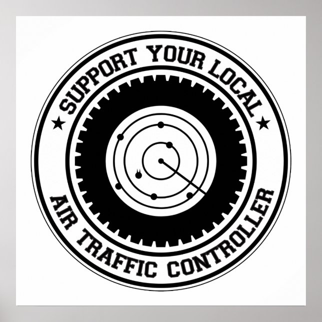Póster Apoye a su controlador de tráfico aéreo local (Frente)