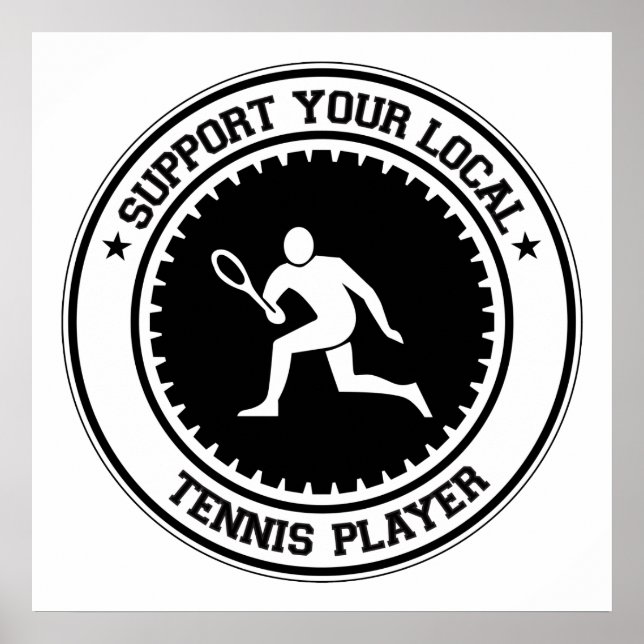 Póster Apoye a su jugador de tenis local (Frente)