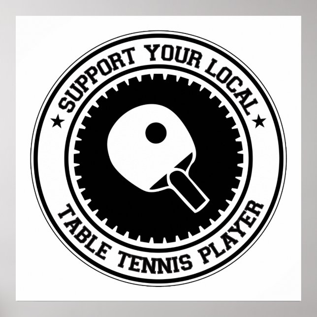 Póster Apoye a su jugador local de tenis de mesa (Frente)