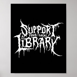 Póster Apoye el diseño de la librería de horror de su bib
