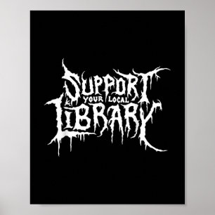 Póster Apoye el diseño de la librería de horror de su bib