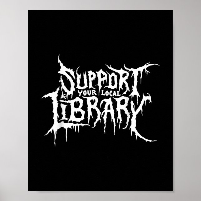Póster Apoye el diseño de la librería de horror de su bib (Frente)