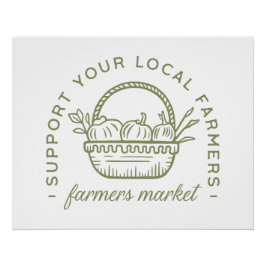 Póster Apoye el mercado de agricultores locales