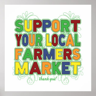 Póster Apoye su mercado de agricultores locales