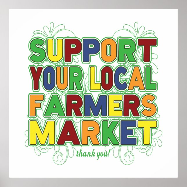 Póster Apoye su mercado de agricultores locales (Frente)