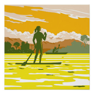 Póster Apoyen a Paddle en la Bahía de Kotor Montenegro WP
