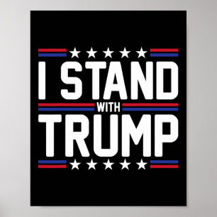 Póster Apoyen a Trump con la bandera norteamericana de Es