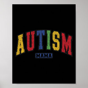 Póster Apoyo a la conciencia de mamá autista madre autism