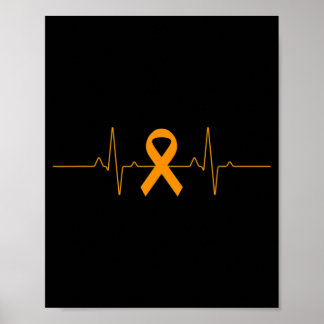 Póster apoyo a Leukemia Awareness naranja Ribbon orgullos
