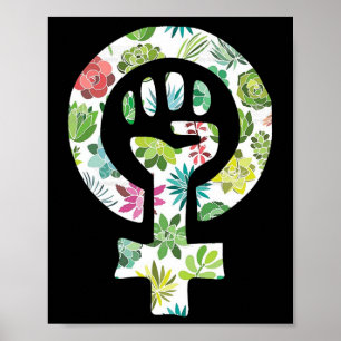 Póster Apoyo a manifestante de símbolo feminista resiste 