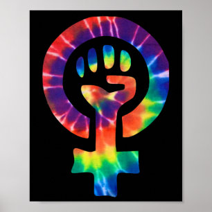 Póster Apoyo a manifestante de símbolo feminista resiste 