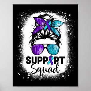 Póster Apoyo a Squad Messy Bun Suicide Prevención Awarene