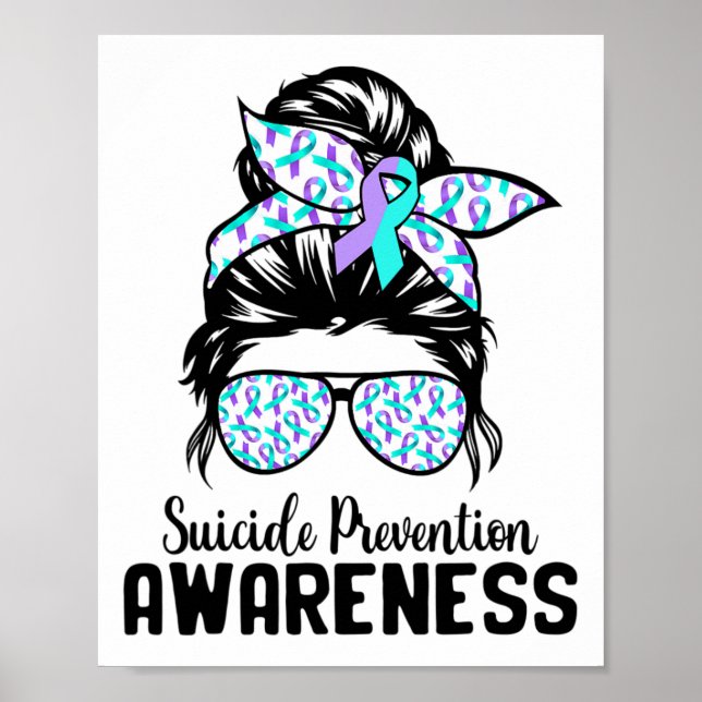 Póster Apoyo a Squad Messy Bun Suicide Prevención Awarene (Frente)