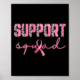 Póster Apoyo a Squad Pink Ribbon Leopard Brew Cancer Aw