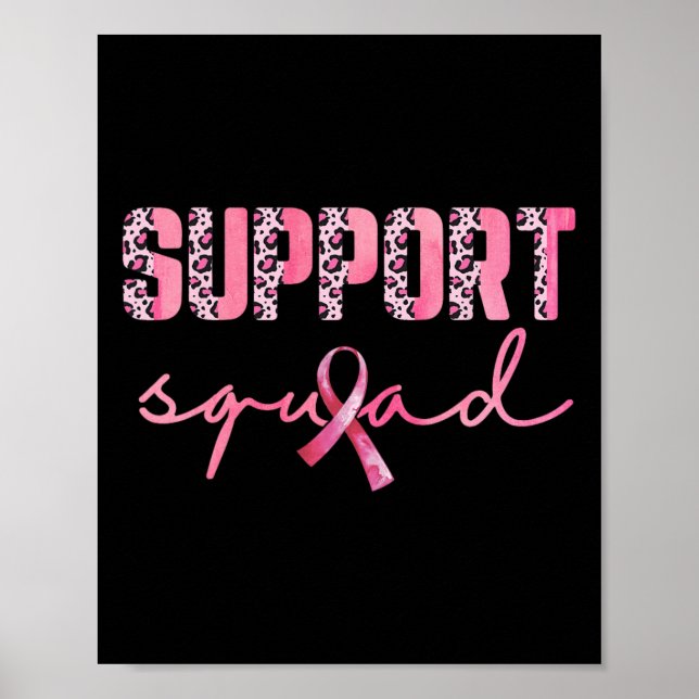Póster Apoyo a Squad Pink Ribbon Leopard Brew Cancer Aw (Frente)