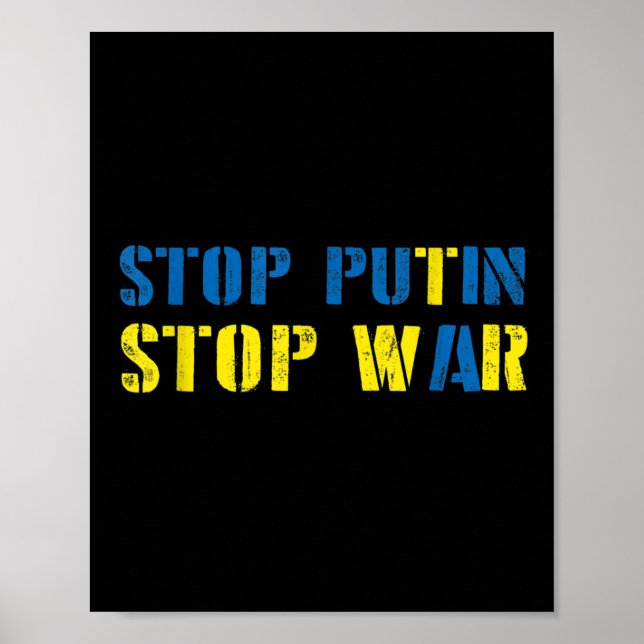 Póster Apoyo a Ucrania Detengan la Guerra de Putin (Frente)