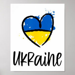 Póster Apoyo a Ucrania Me mantengo con la bandera ucrania