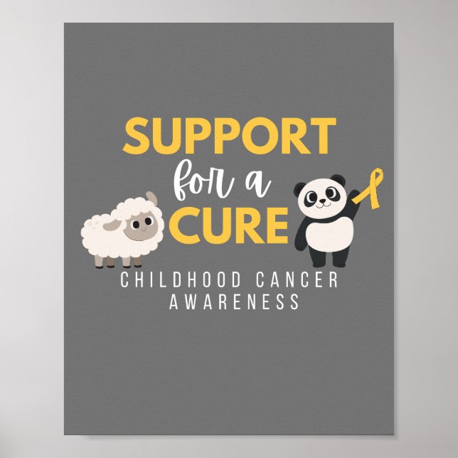 Póster apoyo a un Poster de cáncer infantil de cura e imp (Frente)