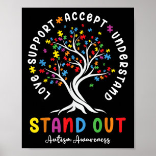 Póster Apoyo al amor Acepte Comprender Autism Awareness A