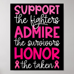 Póster Apoyo al cáncer de mama Admire el cáncer de mama d