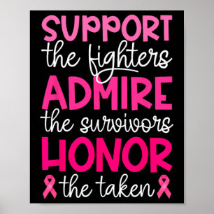 Póster Apoyo al cáncer de mama Admire el cáncer de mama d