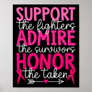 Póster Apoyo al cáncer de mama Admiro Honor Cáncer de Mam