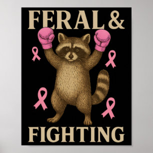 Póster Apoyo Al Cáncer De Mama Squad Feral Y Fighter Funn