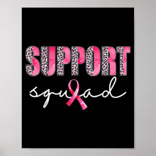 Póster Apoyo Cáncer de Mama De Guerrero Rosa De Squad Leo