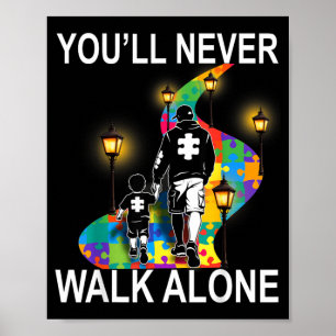 Póster Apoyo de Papá con Autismo Solo Rompecabezas Nunca