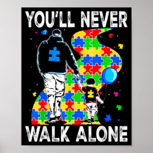 Póster Apoyo de Papá con Autismo Solo Rompecabezas Nunca