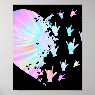 Póster Apoyo del Corazón del Lenguaje de Señas Conciencia